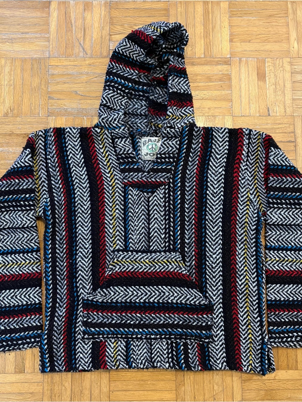 Baja Joe Woven Poncho Hoodie